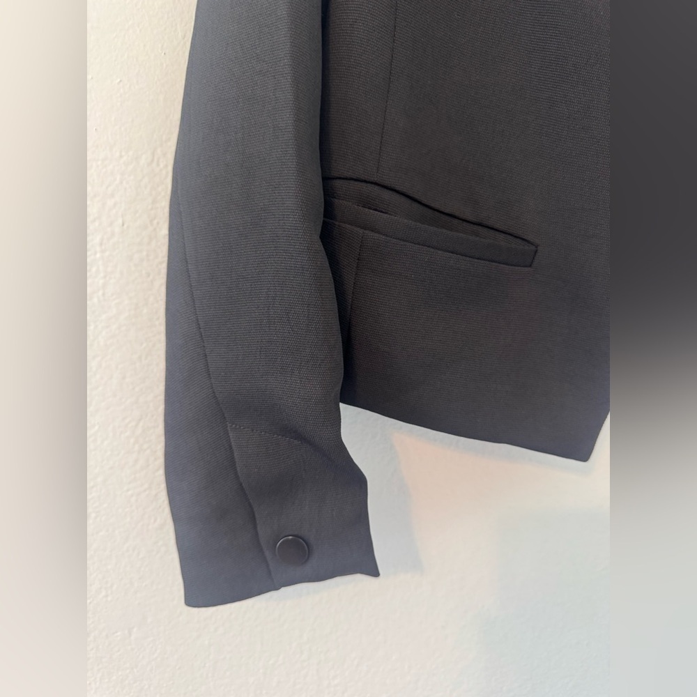 Cartonnier by Anthropologie Black Open Front Blazer Career Office Evening Size 4 - Picture 3 of 8